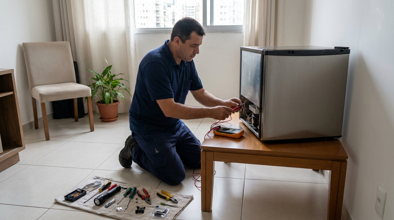 Técnico de conserto de frigobar em residência em Salvador‑BA
